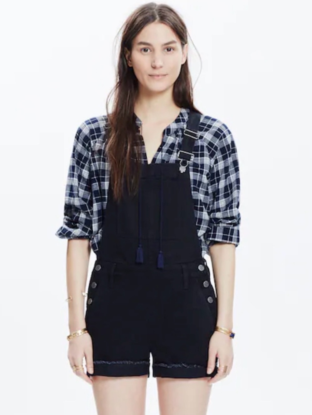 Madewell XXS Black Denim Adirondack Short Overalls Boho Western Cotton Pockets